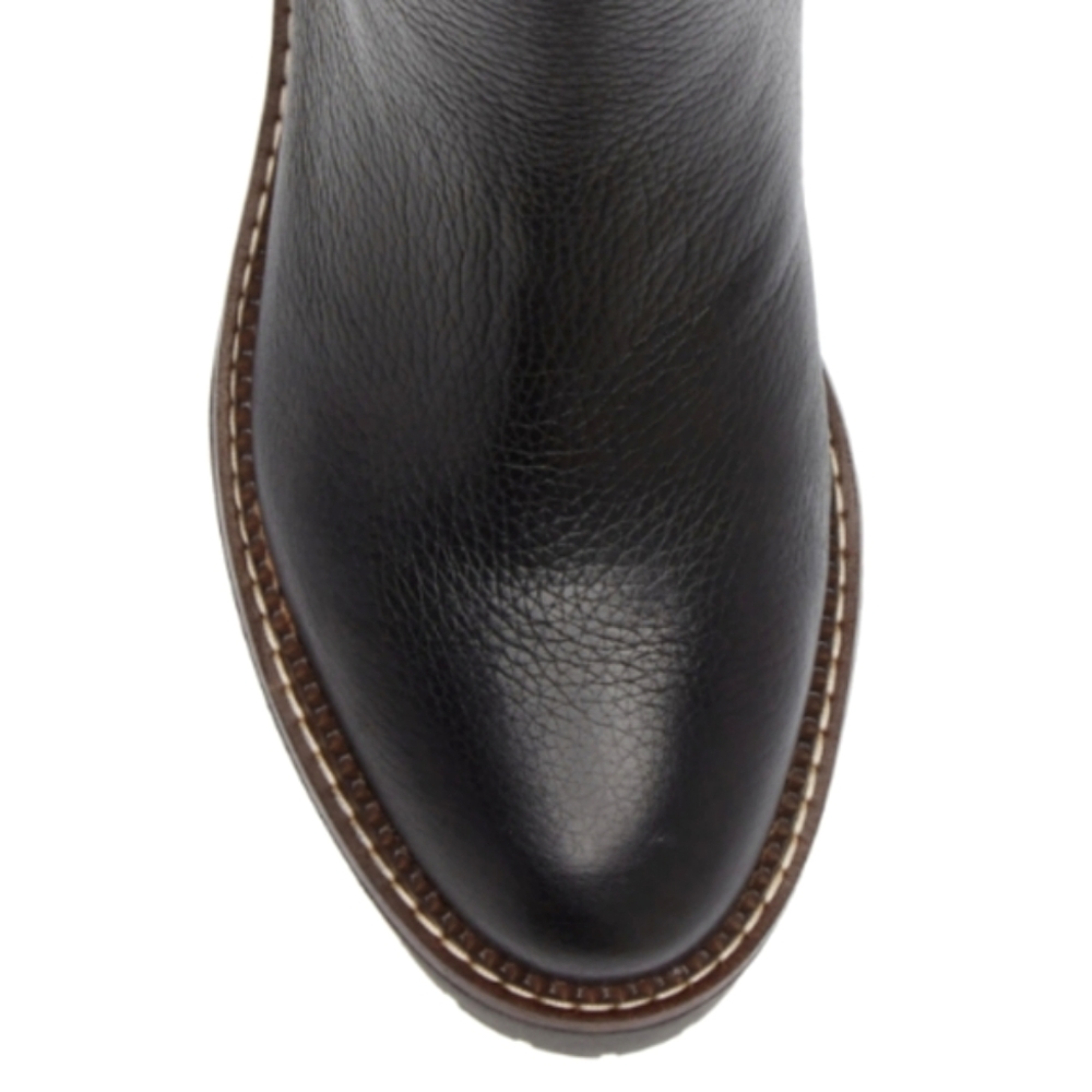 NWT Nordstrom Caslon Miller Water Resistant Lug Chelsea Boot Black Leather Shoes - Picture 5 of 15